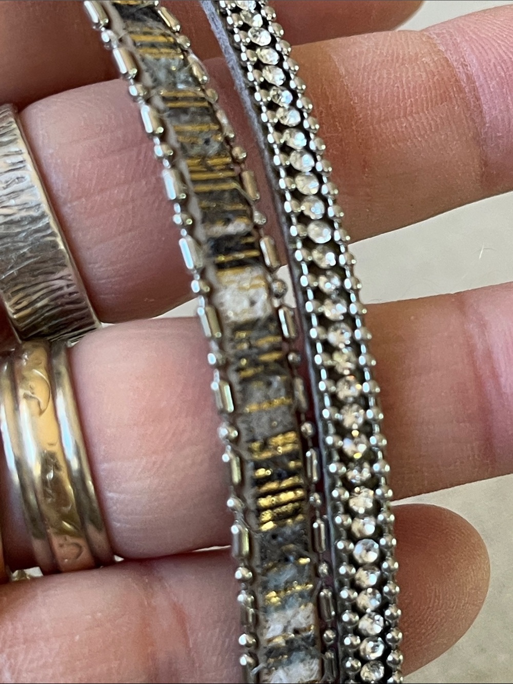 Leather & Rhinestone Wrap Bracelets - Picture 5 of 11
